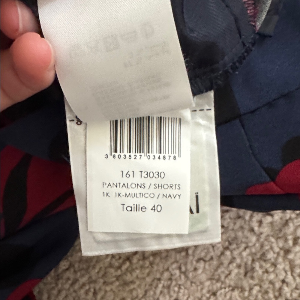 Kookai Navy and Red Floral Trousers - Picture 3 of 5